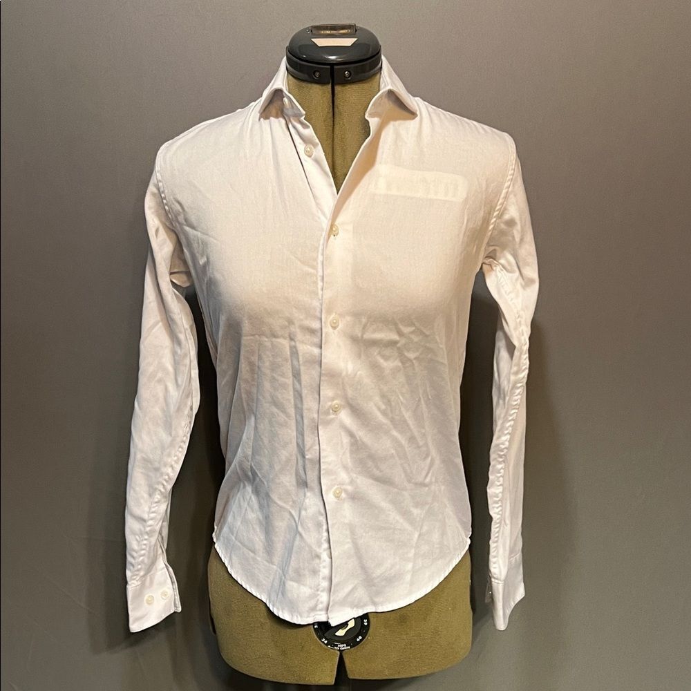 Calvin Klein Classic White Boy's 12 long sleeve button down Shirt
